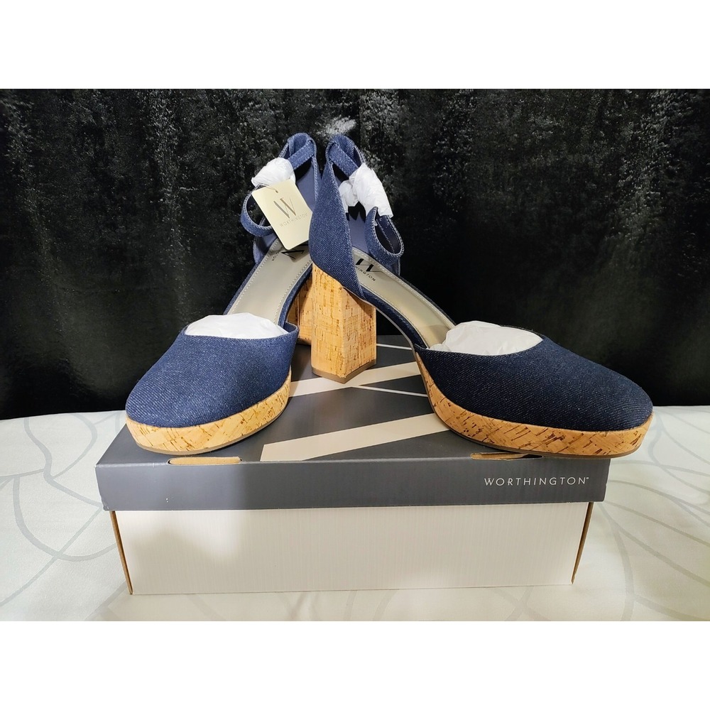 Worthington Panama Denim Shoes SIZE 9 M NEW